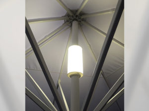 LED Integrated lighting system in Macsymo parasol